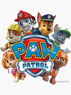 the logo for paw patrol is shown in this cartoon character photo provided by designcount com