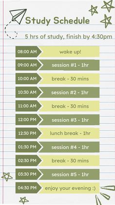 the schedule for an upcoming class is shown in green and white, with arrows pointing up to