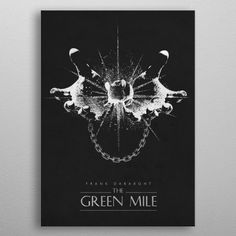 a black and white poster with the words green mile written on it's side