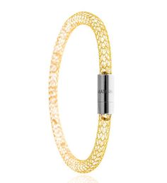 Featuring a glittering array of Matashi crystals, this 18k gold plated bangle is truly captivating. Feel glamorous with this yellow gold toned bracelet with magnetic closure bracelet! | This carefully crafted Bracelet is plated with 18K Gold which enhances its eye catching design. Integral to the Bracelet are the stunning Crystals that truly brings it to life. Designed to last as much as it is to catch the eye, this is truly a one of a kind piece. Included in Box: Magnetic Link Gold Plated Bangl Party Gold Bracelets With Lobster Clasp, Gold Party Bracelets With Lobster Clasp, Flexible Gold Bracelets For Party, Gold Beaded Bracelets With Lobster Clasp For Party, Gold Sparkling Bangle Bracelets, Gold Sparkling Bracelets For Anniversary, Gold Sparkling Bangle Bracelet, Sparkling Gold Bracelets For Anniversary, Gold Sparkling Crystal Bracelet For Anniversary