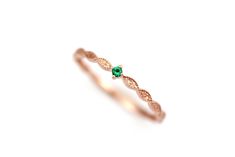 "14K GOLD EMERALD LACE RING ◈ ITEM DETAILS * Gold - 14K Solid Gold (*Please contact us for the 18K gold) * Emerald - Natural / Grade \"AAA\"(High Quality) / Carat Weight : 0.02ct * Band - Width : 1.6mm / \"14K\" Stamped on the inside of the band * Handmade * Made to Order * Ready to ship in 2 weeks ◈EMERALD LACE RING The rhythmical wave of the band makes the ring look beautiful, just like a gold lace is gently placed on your finger. This simple, but unique design of the band have the emerald sta Emerald Gold Ring, Dainty Gold Ring, Birthstone Stacking Rings, Gemstone Jewellery Design, May Birthstone Rings, Gold Sapphire Ring, Gold Rings Simple, Lace Ring, Dainty Gold Rings