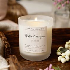 Mother of the Groom Thank You Gift Candle - Kindred Fires Brunch Gifts, Frosted Glass Candle, Showing Affection, Mother Of The Groom Gift, Wedding Gift For Couple, Mother Of The Groom Gifts, Gift Candle, Wedding Gifts For Groom, Bridal Brunch