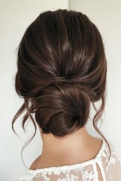 Best Wedding Hairstyles For Long Hair 2018 ★ See more: https://www.weddingforward.com/wedding-hairstyles-for-long-hair Updo Loose Curls Low Buns, Bridal Hair Updo How To, Low Piecey Bun, Wedding Updo Brunette Classy, Loose Wedding Bun Hair, Low Pinned Hair Wedding Updo, Bridal Low Bun Dark Hair, Low Wispy Bun Wedding, Dark Hair Formal Hairstyles