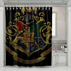 hogwarts logo harry potter shower curtains Harry Potter Shower Curtain, Logo Harry Potter, Hogwarts Logo, Harry Potter Shower, Vanity Colors, Harry Potter Movie, Bath Tubs, Shower Curtain Set, Harry Potter Movies