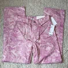 Brand New With Tags Bdg Urban Outfitters Cowboy Jeans In Rose/Pink - Womens Size 26 Wide/Flare Leg Jeans. High Rise - High Waisted Jeans. Super Cute. Urban Outfitters High Waist Pink Bottoms, Urban Outfitters Fitted Cotton Jeans, Urban Outfitters High-waisted Pink Bottoms, Urban Outfitters Wide Leg Jeans For Spring, Urban Outfitters Pink Bottoms For Summer, Urban Outfitters Spring Wide Leg Jeans, Spring Straight Leg Pants By Urban Outfitters, Urban Outfitters Pink Summer Bottoms, High Rise Pink Pants For Summer