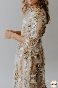 Sleeveless Bloom Embroidered Dress Embroidered Midi Dress, Puff Long Sleeves, Neck Bodycon Dress, Wedding Guest Outfit Summer, Draped Dress, Kimono Dress, Embroidery Dress, Midi Length Dress, Sleeveless Mini Dress