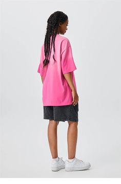 DetailsMaterial: CottonCollar: O-neck Oversized Pink T-shirt For Streetwear, Oversized Short Sleeve Hip Hop Tops, Oversized Drop Shoulder Hip Hop Tops, Oversized Hip Hop T-shirt With Short Sleeves, Pink Oversized Cotton T-shirt, Oversized Pink Cotton T-shirt, Oversized Short Sleeve Top For Streetwear, Shirt Men, Fashion Games