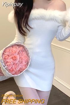 Korean Fashion 2023, Fashion 2023 Winter, Y2k Mini Dress, Pencil Skirt Fashion, Auburn Color, Big Skirts, Banquet Dresses, Dress Korean, Dress Woman