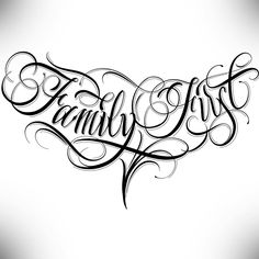 the word family first written in black ink