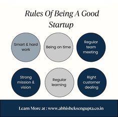 the rules of being a good start up