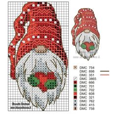 a cross stitch pattern with santa claus's hat