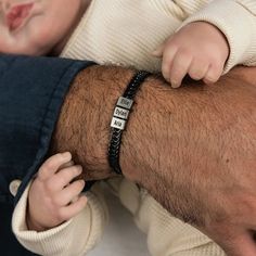 Engraved bracelet for men - Dan Black with Silver Beads. Each inscription add a bead to the bracelet. You can add more beads in the future. An exciting and amazing gift for your man! What's more exciting than a piece of jewelry engraved with the names of your treasures? A gift that combines style, quality and emotion! The bracelet is 100% waterproof, it will not have to be taken off in the gym/s/pool and shower. The highest quality of metal that is resistant to everything. The order in which you Personalized Black Beaded Bracelets For Father's Day, Engraved Black Braided Bracelets For Gifts, Engraved Black Braided Bracelet For Gift, Black Braided Bracelet For Father's Day Gift, Customizable Black Name Bracelet For Father's Day, Black Engraved Bracelets For Everyday, Friendship Black Jewelry With Letter Beads, Personalized Black Name Bracelet, Black Jewelry With Letter Beads For Friendship