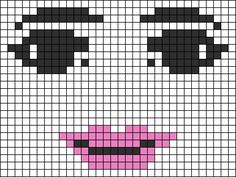 a cross stitch pattern with the face of a panda bear in black and white squares