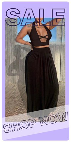 Black Sexy Casual Solid Hollowed Out Backless Halter Sleeveless Two Pieces Wholesale Fashion, Piece Dress, Two Piece Dress, Two Pieces, Two Piece Skirt, Skirt Set, Two Piece Skirt Set, Two Piece, Shop Now