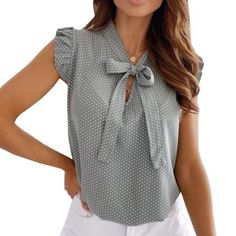 Short Sleeves Shirt, Blouse Short Sleeve, Summer Blouses, Butterfly Sleeves, Polka Dot Blouse, Short Sleeve Blouse, Sleeveless Blouse, Casual Tops, Plus Size Outfits