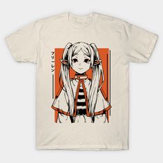 Frieren a petite anime manga -- Choose from our vast selection of Crewneck and V-Neck T-Shirts to match with your favorite design to make the perfect graphic T-Shirt. Pick your favorite: Classic, Boxy, Tri-Blend, V-Neck, or Premium. Customize your color! For men and women. White Anime T-shirt With Letter Print, White Anime T-shirt For Cosplay, Kawaii T-shirt For Cosplay With Crew Neck, White Harajuku T-shirt With Front Print, Anime Graphic Print T-shirt For Cosplay, Anime Style Graphic T-shirt For Cosplay, White Harajuku T-shirt With Character Print, White Anime Style Top With Cartoon Print, White Anime Print Tops