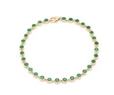 Natural emerald tennis bracelet in 14k 18k gold, 3mm 3-4ct Bezel set emerald link chain bracelet gold, Green gemstone emerald bracelet goldSTONE DETAILS :✦ Gemstone: Emerald✦ Gemstone Type : Natural✦ Gemstone Size : 3.00 mm✦ Gemstone Shape : Round cut✦ Number of gemstones : 30✦ Gemstone Weight : 3-4 carats✦ Gemstone Grade : AAAMETAL DETAILS :✦ Metal : 14K/18K Gold✦ Metal Color : Yellow / White / Rose Gold✦ Setting : Bezel Setting✦ Bracelet Box : YesSHIPPING DETAILS :✦ Shipped via ; USPS✦ Product Round Emerald Tennis Bracelet Gift, Round Emerald Tennis Bracelet As Gift, Emerald Tennis Bracelet Gift, Green Prong Setting Bracelet, Emerald Bracelet Gold, Emerald Tennis Bracelet, Emerald Bracelets, Bezel Set Earrings, Signature Bracelet