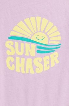 Summery graphics brighten this comfortable cotton T-shirt your kiddo can wear year-round. 100% cotton Machine wash, tumble dry Imported Purple Lupine, Sport Poses, Bubble Lettering, Onesie Ideas, Camp Logo, Sun Prints, Lettering Illustration, Summer Camps For Kids