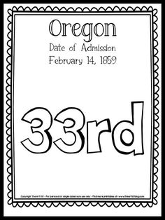 an image of oregon state calendar for the third and third grade students to print out