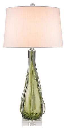 Currey and Company - One Light Table Lamp - Zephyr - Green/Clear- Union Lighting Luminaires Decor Bank Lamp Green, Rose Terrace, Traditional Accessories, Green Table Lamp, Green Lamp, Tall Lamps, Green Table, Contemporary Table Lamps, Table Lamp Design