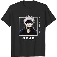 Jujutsu Kaisen Satoru Gojo T-shirt Japanese Anime Tee Crew Neck Short Sleeve Polyester For Adult Subtle Anime Merch, Gojo T Shirt, Jjk Clothes, Jjk Merch, Gojo Shirt, Anime Tshirts, Small Restaurant Design, Chef Shirt, Anime Shirts