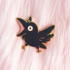 Kawaii Screaming Black Crow Enamel Pin – Weeb Stuff Transient Art, Art Collab, Enamel Pin Collection, Backpack Pins, Black Crow, Pretty Pins, Original Characters, Cool Pins, Enamels