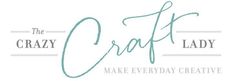 the crazy craft lady logo is shown in blue and white with words that read, make everyday creative