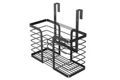 a black metal rack with two handles on each side