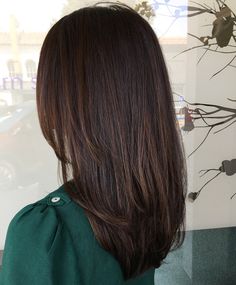 Fashionable Hairstyles, Dark Brown Highlights, Brown Straight Hair, Dark Hair With Highlights, Haircuts For Medium Hair, Haircuts Straight Hair, Penteado Cabelo Curto, Normal Hair