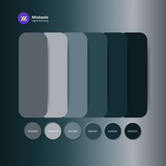 an image of a set of color swatches in shades of blue, gray and white