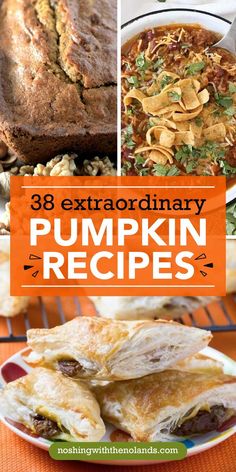 A collage of pumpkin recipes from pumpkin loaf to pumpkin chili and sweet pumpkin turnovers. Pumpkin Casserole, Canned Pumpkin Recipes, Savory Pumpkin, Apple Pumpkin, Savory Pumpkin Recipes, Pumpkin Spice Recipe, Spice Mix Recipes