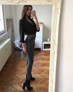 Outfit Botas, Walking Outfits, Looks Black, Pinterest Outfits, Mode Inspo, Looks Chic, Outfit Goals, Outfits Casuales, Moda Fashion