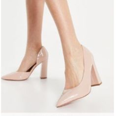 Asos Pump In Nude Color. Never Worn. Manolo Blahnik Kitten Heels, Dorsay Heels, Rhinestone Pumps, Denim Heels, Pearl Sandals, Black Leather Mules, Chunky Heel Pumps, Snakeskin Heels, Design Shoes