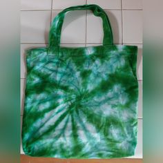 Small Canvas Tote Bag. Green Tye Dye. Brand New. Casual Green Canvas Gift Bag, Casual Green Shoulder Bag As Gift, Casual Green Shoulder Bag Suitable As A Gift, Green Casual Gift Bag, Casual Green Gift Bag, Vera Bradley Tote Bags, Prada Tote Bag, Tory Burch Tote, Leather Tote Purse