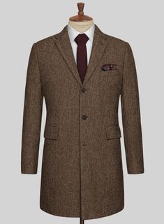 If you're trying to smarten your look or simply want to mix up your office outfit, you can try our Rust Herringbone Tweed Overcoat as it is extremely versatile. Crafted from wool, an overcoat is a piece of clothing that people originally saw as stereo typically old that is now one of the most stylish items a man can own. 
 
 A piece of garment that is an essential one for the modern mans wardrobe, both functional and stylish the coat is a smart investment that will last you for years. 
  Buttons Wool Sport Coat With Herringbone Pattern For Work, Formal Single-breasted Wool Tweed Jacket, Herringbone Tweed Jacket For Business, Wool Tweed Jacket With Herringbone Pattern For Work, Tweed Sport Coat With Suit Collar For Work, Tailored Tweed Office Jacket, Tailored Herringbone Outerwear For Formal Occasions, Business Tweed Outerwear With Herringbone Pattern, Wool Herringbone Tweed Jacket For Business Casual