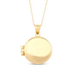 This circle locket necklace is a sweet and sacred place for a treasured memento. 10K yellow gold High polish finish 18-inch rope chain; spring ring clasp Circle Locket, Gold Layered Bracelets, Neil Lane Engagement Rings, Pearl Diamond Jewelry, Cross Jewelry Necklace, Fan Jewelry, Bezel Engagement Ring, Diamond Wedding Rings Sets, Cross Jewelry