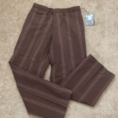 Structure ‘Stone’ Pants, Brown & Red Pinstripe Plaid Indonesian Cotton. Button & Clasp Closure With 2 Back Button-Close Pockets, 2 Front Pockets & A Small Hidden Pocket On The Front Right Side. Measurements Are 30 Waist & 30 Long Bundle For Discounts, Make An Offer (I Won’t Be Offended). I157 Fitted Brown Bottoms With Welt Pockets, Retro Relaxed Fit Brown Bottoms, Retro Brown Bottoms With Relaxed Fit, Brown Relaxed Fit Bottoms With Button Closure, Striped High-waisted Pants With Belt Loops, Tailored Striped Pants With Pockets, High Waist Striped Pants With Belt Loops, Fitted Bottoms With Button Closure, Formal Striped High Waist Bottoms