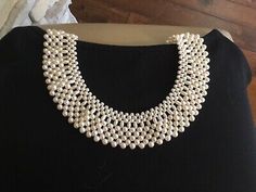 vintage pearl collar necklace  | eBay Chic Beaded Choker Necklace, Chic Beaded Necklace, Elegant Jeweled Necklace, Elegant Beaded Necklaces, Pearl Collar, Antique Jewelry Necklace, Vintage Pearl, Vintage Pearls, Collar Necklace