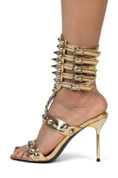 THREE-6-5 Heeled Sandal YYH Gold Silver 6 Fancy Heels, Gladiator Sandals Heels, Gladiator Heels, Platform Flats, Arm Cuff, Party Girl, Heeled Sandal, Jeffrey Campbell Shoes, Party Girls