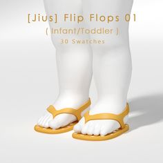 the legs and feet of a person wearing yellow flip flops on white background with text overlay