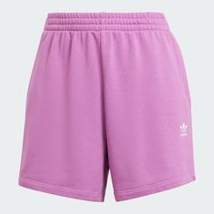 adidas Adicolor Essentials French Terry Shorts - Purple | Women's Lifestyle | adidas US Adidas Adicolor, Shorts Adidas, French Terry Shorts, Terry Shorts, Adidas Shorts, Women Lifestyle, Adidas Online, French Terry, Active Wear