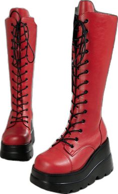 Punk Woman, Grunge Punk, Womens Knee High Boots, Red Collar, Autumn And Winter, Knee High Boots, Side Zipper, Knee High, Womens Boots