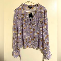 Nwt Top, Super Fun And Girly! Purple Floral Top, Floral Top, Purple Floral, All Brands, Victoria Secret Pink, Floral Tops, Women's Fashion, Top Blouse, Blouses