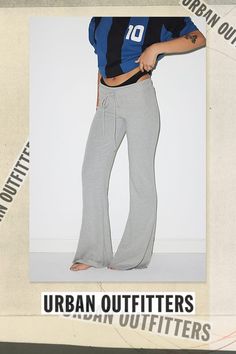 Easy and effortless lounge pants by Out From Under. Cut in a low-rise with a flared silhouette at the legs. Topped with an adjustable drawstring waistband. Only at UO. Features Out From Under Easy Does It flare pant Low rise lounge pant Soft and stretchy knit Low rise waistline with drawstring tie Fitted through waist, hips and thighs Slim bootcut fit Full length Pull-on construction UO exclusive Content + Care 100% Cotton Machine wash Imported Size + Fit Model in Navy is 5’10.5" and wearing size Small Measurements taken from size Small Waist: 24" Inseam: 33" | Out From Under Easy Does It Flare Pant in Grey, Women's at Urban Outfitters Sporty Flare Pants For Loungewear, Sporty Flare Lounge Pants, Athleisure Flare Pants For Loungewear, Casual Flare Yoga Pants For Loungewear, Flare Bottoms With Elastic Waistband For Loungewear, Sporty Flared Bottoms For Loungewear, Casual Flare Wide Leg Loungewear Pants, Casual Flare Wide Leg Pants For Loungewear, Casual Flare Wide Leg Lounge Pants