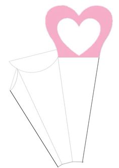 a paper vase with a heart on it