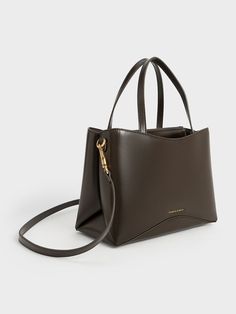 Dark Moss Sybill Tote Bag - CHARLES & KEITH US Charles And Keith Bags, Minimalist Exterior, Charles And Keith, Laptop Tote Bag, Minimalist Bag, Laptop Tote, Pretty Bags, Charles Keith, Shoe Gifts