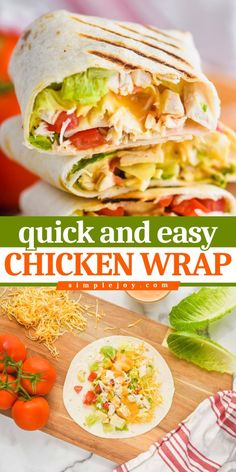 Savor the perfect Chicken Wrap in just 25 minutes! Shredded chicken, romaine lettuce, Roma tomatoes, red onion, and shredded cheese, all wrapped in a flour tortilla with Chick Fil A Sauce and BBQ sauce. A delicious, family friendly dinner everyone will enjoy. Try this chicken dish now! Chicken Wrap Recipes Easy, Chicken Wrap Recipe, Wraps Recipes Easy, Make Shredded Chicken, Chick Fil A Sauce, Chicken Wrap Recipes, Healthy Food Habits, Wrap Recipe, Chicken Wrap