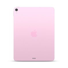 the back side of an apple ipad mini with its pink plastic case on white background