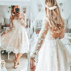 Short Country Wedding Dress, Wedding Dress For Short Women, Tea Length Wedding Dress Vintage, Vegas Wedding Dress, Wedding Bridal Gowns, Short Lace Wedding Dress, Courthouse Wedding Dress, Short Wedding Dresses, Knee Length Wedding Dress