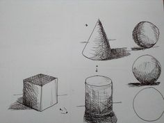 three different shapes are shown in this drawing